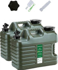 5 Gallon Water Jug Set Of 2 No Leak Camping Water Storage Containers BPA Free In Military Green With Airtight Screw Cap