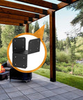 Super Sturdy Rock Solid Post Cap Tie Brackets For 4x4 Wood Decks And Joist Hangers shown in outdoor pergola setting