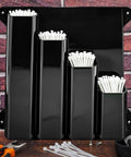 Heavy Duty Wall Mount Zip Tie Organizer Rack With Aluminum Construction Four Pocket Cable Holder Dispenser on brick wall