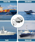 Keyless 50mm Boat Deck Fill Cap in Marine Grade 316 Stainless Steel with cargo ship, speedboat, yacht, and hovercraft in background