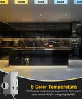 Kitchen with 3 Inch LED Gimbal Recessed Downlight Canless 4 Pack with 5 CCT Color Switch showing 2700K to 5000K lighting options