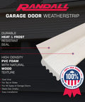 Garage Door Weatherstrip Seal Dual Vinyl 7 Feet Top And Sides White, durable heat resistant seal with wood texture.
