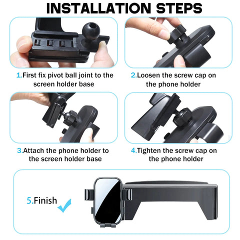 Installation steps for Honda Accord 12.3 Inch Screen Car Phone Holder Mount For 2023 2024 2025 2026 Models with phone holder details