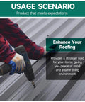 Using Top Shelf 50 Pack No 12 X 1 1/2 Inch Self Drilling Hex Head Screws Black 410 Stainless Steel for roofing installation.