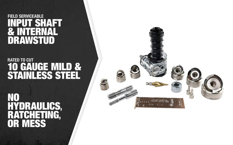 Knockout Punch Driver Kit For Quick, Precise Hole Cuts With Cordless Drill, Removable Draw Studs, Compact aluminum design parts