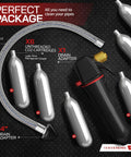 No Sweat Ac Drain Line Cleaning Gun Featuring Flexible Hose Pipe To Bust Out Stubborn Hvac Clogs Quick Includes Six Co2 Powered Cartridges and 14-inch drain adapter.
