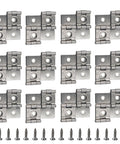 Double Acting Hinges 12 Pack, showing heavy duty silver iron mounts with screws for cabinet hardware installation.