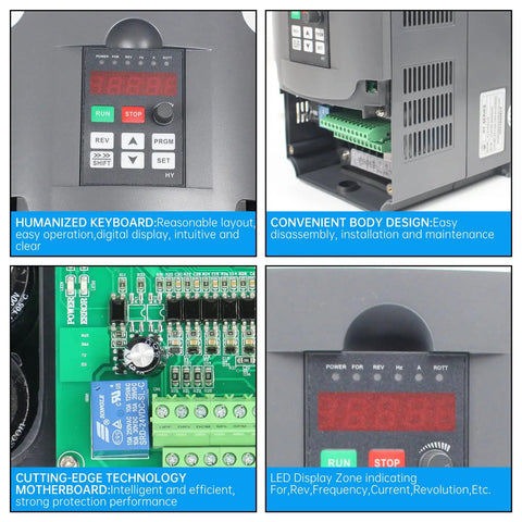 Beefy 4KW 220V VFD Inverter For Spindle Motor CNC Router Engraving Milling Machine Pro Grade 5HP 3 Phase Output 18A close-ups