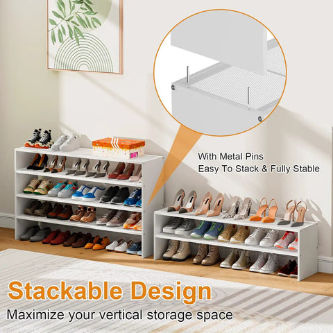 Extended Shoe Rack With 45 Inch Width Stores Up To Eighteen Pairs Of Shoes To Keep Your Entryway Or Closet Neat So You Can Ditch The Clutter And Stack Your Kicks Cleanly While Enjoying Heavy Duty Multi Tier Organization