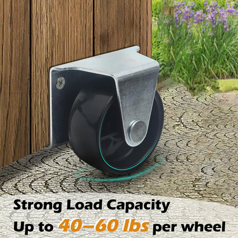 Low Profile 2 Inch Caster Wheels For Trundle Beds And Cabinets 4 Pack Ultra Slim Furniture Casters for easy installation