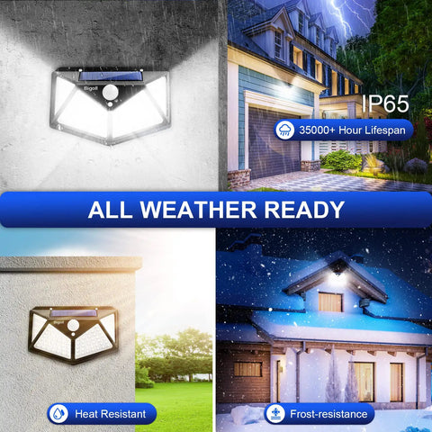 Dope Solar Outdoor Lights 6 Pack With Motion Sensor IP65 Waterproof 100 LED 3 Modes 270 Degree Wide Lighting Angle