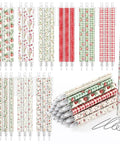 108 Pink Strawberry Themed Retractable Ballpoint Pens Bulk Set With 9 Styles glittery office supplies displayed