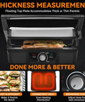 Bakers Friend Stainless Steel Panini Press Electric Griddle And Sandwich Maker Grill with adjustable browning control and thick sandwich.