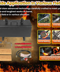 Beefy Portable Propane Gas Forge With Double Burner 2600F Forging Furnace for blacksmithing and knife making shown with accessories.