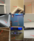 630 Inch White Cable Raceway Kit for wall cord management installed in various home settings showing corners and straight connectors