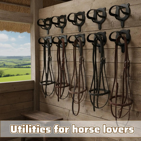 Six Pack Metal Horse Bridle Rack With Tubes And Screws Heavy Duty Bridle Holder Wall Mount For Tack Room Or Stable