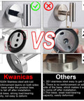 Comparison between Kwanicas Polished Chrome and other bathroom hardware sets showing installation differences.