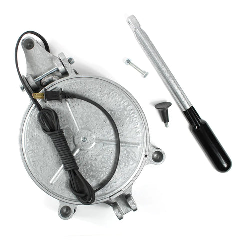 Get This Electric Tortilla Press Maker For Quick Chapati And Roti Prep At Home. Close-up of 8 inch press with insulated handle and cord.