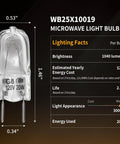Halogen Over The Stove Light Bulbs 2 Pack For Microwave Hood Light No Brainer Easy Fit Replacement 120V 20W G8 Bi Pin Base Fits GE Samsung Kenmore Elite Maytag Over The Stove Microwaves Replaces WB25X10019 with lighting facts table