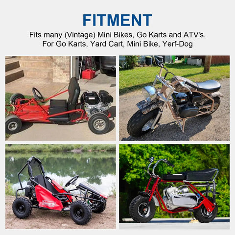 Various off-road vehicles compatible with the Go Kart Brake Band Kit 4 and a Half Inch Replacement Drum Brake Band With Pin
