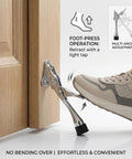 Heavy Duty Kick Down Door Stop Hands Free Door Stopper for home use with foot pressing operation on wood door