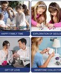 Collage of family enjoying Quiet Rock Tumbler Kit With 5 Day Timer For Kids And Adults, turning rough stones into glossy gemstones.
