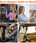 MagSafe Tripod Hook With Magnetic Back And Arca-Swiss Base for iPhone in gym, on fridge, forklift, and golf cart