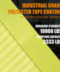 Heavy Duty Car Tie Down Straps With Flat Hooks 10000 Lb Break Strength polyester tape coating close-up