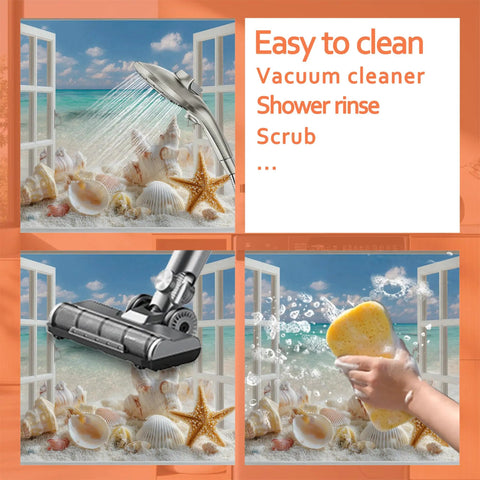 Washer And Dryer Top Protector Mat With Anti Slip, Absorbent Dust Cover Pad for appliances shown with cleaning methods
