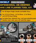 SEEKSELF brake line flaring tool kit, black; for 3/16–3/8 in tubing (4.75 mm); supports single, bubble and double flare