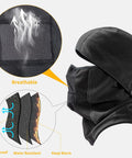 Winter Balaclava Ski Face Mask For Men Breathable Thermal Windproof Mask For Motorcycle Riding And Cycling In Cold Weather Full Face Or Open Half Mask Black featuring breathable and insulating layers.