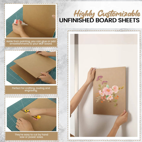8 Pack Of 11 By 14 Inch Mdf Boards Exactly One Quarter Inch Thick With Pretty Dang Smooth Unfinished Sides And Solid Sanded Edges For Diy Carpentry Work You Gonna Absolutely Love, shown in crafting and customization.