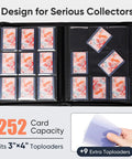 Dope 252 Slot Toploader Binder With Fourteen Pages Each With Nine Pockets Holds Up To 252 Toploaders Includes Nine Rigid Sleeves
