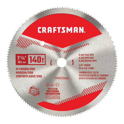 7 1/4 Inch 140 Tooth Fine Finish Carbon Circular Saw Blade With Heavy Grade Steel For Weekend Warriors Who Crave No Sweat Cutting And Knockout Results On Plywood Osb And Plastic That Stay Smooth As Butter All Day
