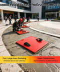 Big 16 By 16 Inch Concrete Stamp Mat With Realistic Woven Texture For Patios Driveways And Walkways Durable PU Material Non Slip Grip Stackable Design Covers More Area Per Press in use at commercial plaza