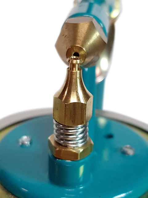 Close-up of the nozzle on DIY Painter Siphon Gun Spray Kit For Home Projects, Compressor Mounted, 3 CFM At 90 PSI.