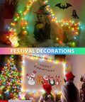 Festive scenes with 4 In 1 Camping String Light With Rechargeable Battery Thirty Two Point Eight Feet Of Hanging Waterproof Portable LED Lamp