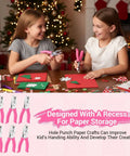 Children using Six Piece Craft Hole Punch Set For Scrapbooking And Binders, 1/4 And 3/16 Inch Handheld Hole Punches with shapes