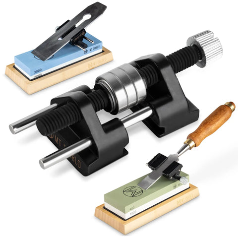 Chisel Sharpening Kit With Pro Grade Precision Honing Guide For One Quarter To Two Inch Chisels And One And Three Eighths...