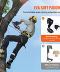 Arborist using Lightweight Aluminum Tree Climbing Spikes 1 Pair With Straps And Spike Protectors 350 Lb Load Capacity