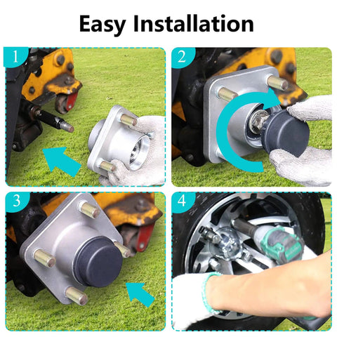 Installation steps for 2 Pack Front Wheel Hub Assembly For Club Car DS And Precedent Golf Carts 2003 And Up