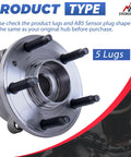 Close-up view of Two Pack Front And Rear Wheel Hub Bearing Assembly 5 Lug Non ABS Compatible For 2011 2018 Ford Explorer And 2013 2018 Police Interceptor Utility OE Replacement 512460 HA590446 BR930809.