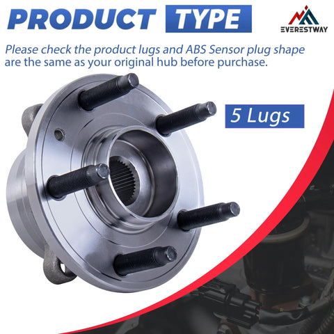 Close-up view of Two Pack Front And Rear Wheel Hub Bearing Assembly 5 Lug Non ABS Compatible For 2011 2018 Ford Explorer And 2013 2018 Police Interceptor Utility OE Replacement 512460 HA590446 BR930809.