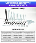 46 Piece Harmonic Balancer Puller Kit Pro Grade With bolts, washers, and yokes displayed, highlighting package contents.