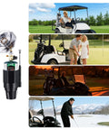 6800 BTU Propane Golf Cart Heater 2 In 1 Outdoor Heater With Cup Holder Mount And Cylinder Base used on golf carts in various settings
