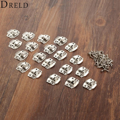 Antique Silver Box Hasp Lock Kit 20 Pcs for Jewelry Boxes and Suitcases 24x19mm Durable Iron Hardware Latches