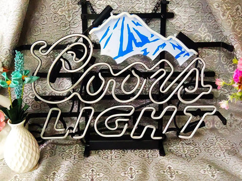 Beer Neon Sign 17x13 Inch Wall Light For Home Bar Garage Man Cave Hangout Decor Multicolor Neon Mood Lighting Coors Light sign
