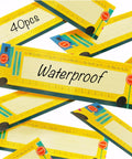 40 Pack Desk Name Plates For Classroom With Alphabet And Number Line, Traditional Manuscript Style, waterproof feature