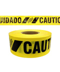 Reinforced Printed Barricade Tape 3 Inch By 500 Feet Non Adhesive Safety Warning Tape Built Tough For Construction in yellow with CAUTION print
