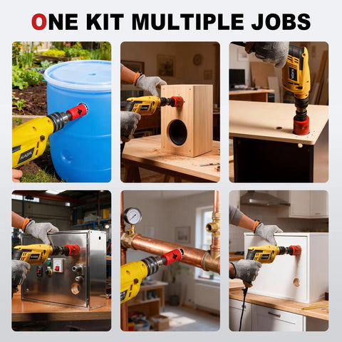 Bi Metal Hole Saw Kit For Metal And Wood, 16 Piece Deep Cut 48 Millimeter Set used on various materials